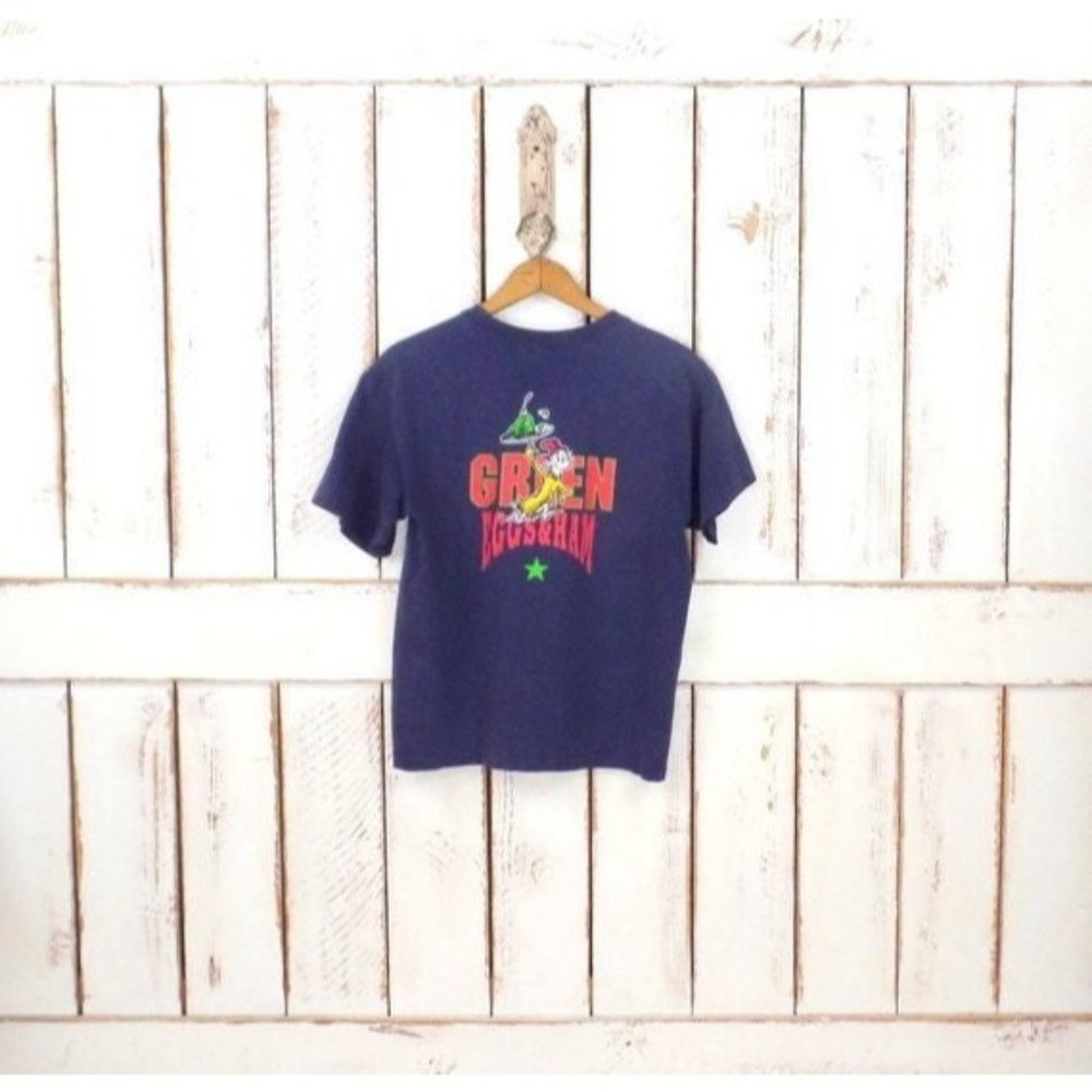 90s dark blue Dr Suess Green Eggs and Ham cotton tshirt